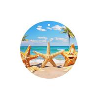 Phayah Ambientadores de coche de forma redonda, 6 unidades, diseño de estrella de mar, tabletas de aromaterapia automáticas, tarjeta perfumada para colgar, aroma a lavanda