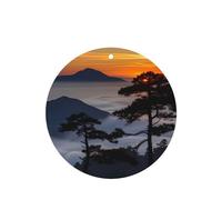 Phayah Ambientadores de coche de forma redonda, 6 unidades, diseño de pino en la cima de la montaña, tabletas de aromaterapia automáticas, tarjeta perfumada para colgar, aroma a lavanda