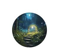 Phayah Ambientadores de coche de forma redonda, 6 unidades, diseño de puente de arco en bosque profundo, tabletas de aromaterapia automáticas, tarjeta perfumada para colgar, aroma a lavanda