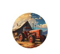 Phayah Ambientadores de coche de forma redonda, 6 unidades, diseño de tractor rojo de granja, tabletas de aromaterapia, tarjeta perfumada colgante, aroma a lavanda