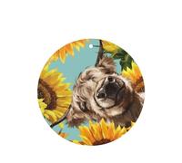 Phayah Ambientadores de coche de forma redonda, 6 unidades, diseño de vaca con girasoles en patrón azul, tabletas de aromaterapia, tarjeta perfumada para colgar, aroma a lavanda que elimina el olor