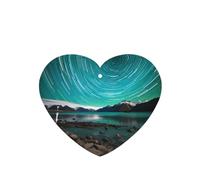 Phayah Ambientadores de coche en forma de corazón, 4 unidades, con patrón de aurora boreal verde, tabletas de aromaterapia, tarjeta perfumada colgante, aroma a lavanda