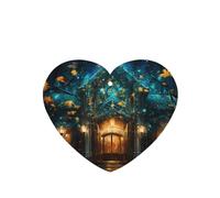 Phayah Ambientadores de coche en forma de corazón, 4 unidades, con patrón de castillo azul, tabletas de aromaterapia para colgar, tarjeta perfumada, aroma a lavanda