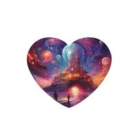 Phayah Ambientadores de coche en forma de corazón, 4 unidades, con patrón de castillo misterioso brillante, tabletas de aromaterapia automáticas, tarjeta perfumada para colgar, aroma a lavanda