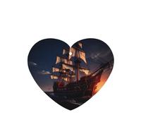 Phayah Ambientadores de coche en forma de corazón, 4 unidades, diseño de barco navegando al atardecer, tabletas de aromaterapia automáticas, tarjeta perfumada para colgar, aroma a lavanda