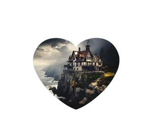 Phayah Ambientadores de coche en forma de corazón, 4 unidades, diseño de ciudad antigua junto al mar, tarjeta perfumada para colgar, aroma a lavanda