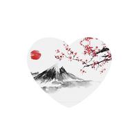 Phayah Ambientadores de coche en forma de corazón, 4 unidades, diseño de colina roja, patrón japonés, tabletas de aromaterapia automáticas, tarjeta perfumada para colgar, aroma a lavanda