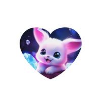 Phayah Ambientadores de coche en forma de corazón, 4 unidades, diseño de conejo de pelo rosa con ojos grandes, tabletas de aromaterapia automáticas, tarjeta perfumada para colgar, aroma a lavanda