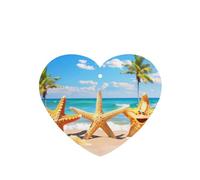 Phayah Ambientadores de coche en forma de corazón, 4 unidades, diseño de estrella de mar de playa, tabletas de aromaterapia automáticas, tarjeta perfumada para colgar, aroma a lavanda