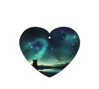 Phayah Ambientadores de coche en forma de corazón, 4 unidades, diseño de gato mirando estrellas, tabletas de aromaterapia automáticas, tarjeta perfumada para colgar, aroma a lavanda