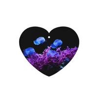 Phayah Ambientadores de coche en forma de corazón, 4 unidades, diseño de medusas de arrecife de coral, tabletas de aromaterapia automáticas, tarjeta perfumada para colgar, aroma a lavanda