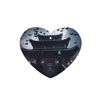 Phayah Ambientadores de coche en forma de corazón, 4 unidades, diseño de murciélagos volando al atardecer, tabletas de aromaterapia automáticas, tarjeta perfumada para colgar, aroma a lavanda