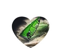 Phayah Ambientadores de coche en forma de corazón, 4 unidades, diseño de olas gigantes, windsurf, tabletas de aromaterapia, tarjeta perfumada colgante, aroma a lavanda