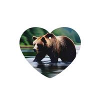 Phayah Ambientadores de coche en forma de corazón, 4 unidades, diseño de oso pesca en río, tabletas de aromaterapia automáticas, tarjeta perfumada para colgar, aroma a lavanda