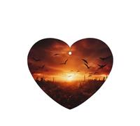 Phayah Ambientadores de coche en forma de corazón, 4 unidades, diseño de pájaros en el cielo oscuro, tabletas de aromaterapia automáticas, tarjeta perfumada para colgar, aroma a lavanda