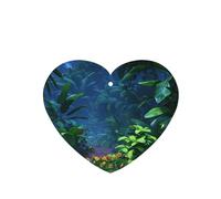 Phayah Ambientadores de coche en forma de corazón, 4 unidades, diseño de plantas en la selva tropical, tabletas de aromaterapia automáticas, tarjeta perfumada para colgar, aroma a lavanda