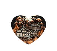 Phayah Ambientadores de coche en forma de corazón, 4 unidades, diseño de pueblo de Halloween, tabletas de aromaterapia automáticas, tarjeta perfumada para colgar, aroma a lavanda