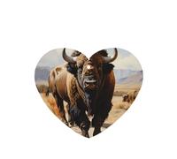 Phayah Ambientadores de coche en forma de corazón, 4 unidades, diseño de rebaño de bisonte norteamericano, tabletas de aromaterapia automáticas, tarjeta perfumada colgante, aroma a lavanda