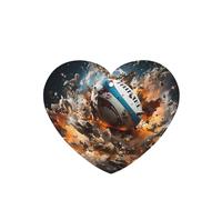 Phayah Ambientadores de coche en forma de corazón, 4 unidades, diseño de rugby en llamas, tabletas de aromaterapia automáticas, tarjeta perfumada para colgar, aroma a lavanda