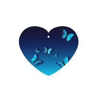 Phayah Ambientadores de coche en forma de corazón, 4 unidades, hermoso patrón de mariposa azul, tabletas de aromaterapia para colgar, tarjeta perfumada, aroma a lavanda