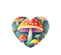 Phayah Ambientadores de coche en forma de corazón, 4 unidades, lindo patrón de hongos de colores, tabletas de aromaterapia automáticas, tarjeta perfumada para colgar, aroma a lavanda