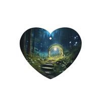 Phayah Ambientadores de coche en forma de corazón, 4 unidades, puente de arco en bosque profundo, tabletas de aromaterapia automáticas, tarjeta perfumada colgante, aroma a lavanda