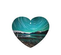 Phayah Ambientadores de coche en forma de corazón, 6 unidades, con patrón de aurora boreal verde, tabletas de aromaterapia, tarjeta perfumada colgante, aroma a lavanda