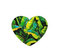 Phayah Ambientadores de coche en forma de corazón, 6 unidades, con patrón de hojas de plátano verde grandes, tarjetas aromáticas para colgar, aroma a lavanda