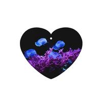 Phayah Ambientadores de coche en forma de corazón, 6 unidades, con patrón de medusas de arrecife de coral, tarjetas aromáticas para colgar, aroma a lavanda que elimina el olor