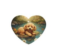Phayah Ambientadores de coche en forma de corazón, 6 unidades, diseño de cachorro tumbado en el borde del agua, tarjeta perfumada para colgar, aroma a lavanda