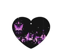 Phayah Ambientadores de coche en forma de corazón, 6 unidades, diseño de mariposa, morado, tarjetas aromáticas para colgar, aroma a lavanda que elimina el olor
