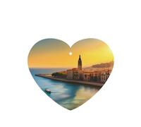 Phayah Ambientadores de coche en forma de corazón, 6 unidades, diseño de puesta de sol en Barcelona, tabletas de aromaterapia automáticas, tarjeta perfumada para colgar, aroma a lavanda