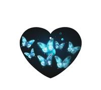 Phayah Ambientadores de coche en forma de corazón, 6 unidades, luz azul, patrón de mariposa, tabletas de aromaterapia, tarjeta perfumada colgante, aroma a lavanda