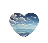 Phayah Ambientadores de coche en forma de corazón, 6 unidades, nubes blancas sobre el mar, patrón de aromaterapia automática, tarjeta perfumada para colgar, aroma a lavanda