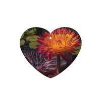 Phayah Ambientadores de coche en forma de corazón, 6 unidades, un patrón de lirio de agua floreciente, tabletas de aromaterapia automáticas, tarjeta perfumada colgante, aroma a lavanda