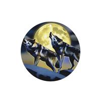 Phayah Ambientadores para coche, diseño de dos lobos silbando en la luna, aroma de lavanda, forma redonda, para colgar, para tableta, armario, zapatos, armario, 6 unidades
