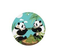 Phayah Ambientadores para coche, diseño de dos pandas grandes, aroma a lavanda, forma redonda, para colgar, para tableta, armario, zapatos, armario, 4 unidades