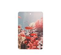 Phayah Ambientadores rectangulares para coche, 4 unidades, arrecife de coral, peces, patrón escolar, tabletas de aromaterapia automáticas, tarjeta perfumada para colgar, aroma a lavanda