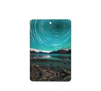 Phayah Ambientadores rectangulares para coche, 4 unidades, con patrón de aurora boreal verde, tabletas de aromaterapia, tarjeta perfumada colgante, aroma a lavanda