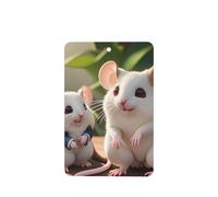 Phayah Ambientadores rectangulares para coche, 4 unidades, con patrón de ratas madre e hijo, tabletas de aromaterapia, tarjeta perfumada para colgar, aroma a lavanda