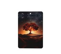 Phayah Ambientadores rectangulares para coche, 4 unidades, diseño de árbol antiguo en el cielo nocturno, tarjetas aromáticas para colgar, aroma a lavanda