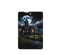 Phayah Ambientadores rectangulares para coche, 4 unidades, diseño de cabaña en el cementerio, tabletas de aromaterapia automáticas, tarjeta perfumada para colgar, aroma a lavanda