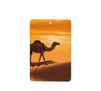 Phayah Ambientadores rectangulares para coche, 4 unidades, diseño de camello en el atardecer, para colgar en tabletas de aromaterapia, aroma a lavanda