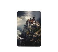 Phayah Ambientadores rectangulares para coche, 4 unidades, diseño de ciudad antigua junto al mar, tarjeta perfumada para colgar, aroma a lavanda