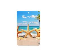 Phayah Ambientadores rectangulares para coche, 4 unidades, diseño de estrella de mar de playa, tabletas de aromaterapia, tarjeta perfumada colgante, aroma a lavanda