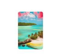 Phayah Ambientadores rectangulares para coche, 4 unidades, diseño de paisaje caribeño, tabletas de aromaterapia, tarjeta perfumada para colgar, aroma a lavanda