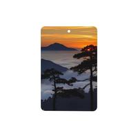 Phayah Ambientadores rectangulares para coche, 4 unidades, diseño de pino en la cima de la montaña, tabletas de aromaterapia automáticas, tarjeta perfumada para colgar, aroma a lavanda