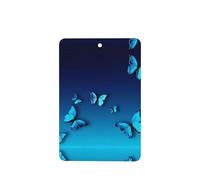 Phayah Ambientadores rectangulares para coche, 4 unidades, hermoso patrón de mariposa azul, tabletas de aromaterapia para colgar, tarjeta perfumada, aroma a lavanda