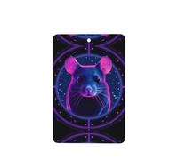 Phayah Ambientadores rectangulares para coche, 4 unidades, insignia, diseño de cabeza de ratón, tabletas de aromaterapia automáticas, tarjeta perfumada para colgar, aroma a lavanda