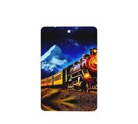 Phayah Ambientadores rectangulares para coche, 6 unidades, colorido patrón de tren de vapor, tabletas de aromaterapia para colgar, tarjeta perfumada, aroma a lavanda
